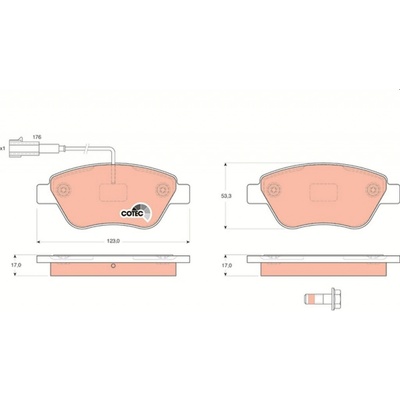 Sada brzdových platničiek kotúčovej brzdy TRW GDB1590