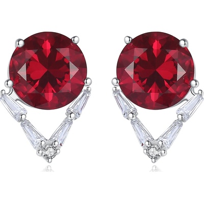 Linda's Jewelry strieborné náušnice Red & Crystal IN371
