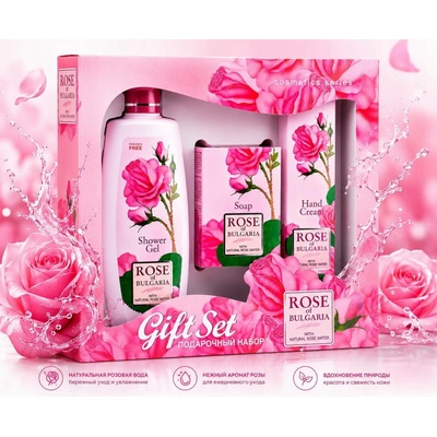 Biofresh Rose of Bulgaria šampon na vlasy 330 ml + mýdlo 100 g + krém na ruce 75 ml dárková sada