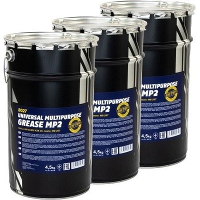 MANNOL 3бр X 4.5кг Многофункционална литиева зелена грес MANNOL Multipurpose Grease MP2 Ester (MN MP-2 Universal Ester 13.5kg)