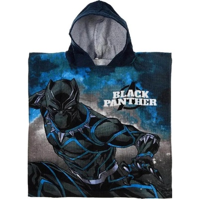 SUN CITY Pončo Avengers Black Panther s kapucí 50 x 100 cm