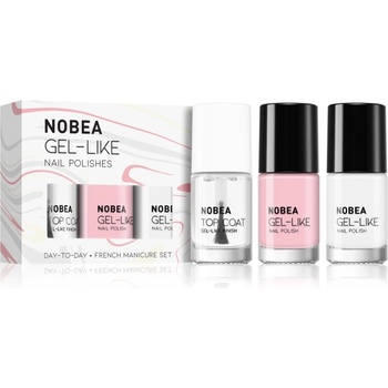 NOBEA Day-to-Day 3-Piece Nail Polish set with Top coat комплект лак за нокти French manicure set