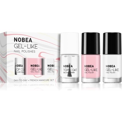 NOBEA Day-to-Day 3-Piece Nail Polish set with Top coat комплект лак за нокти French manicure set