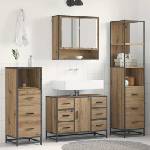 vidaXL Комплект мебели за баня 3 бр. Дъб 35 x 37, 5 x 166 см (3402492)