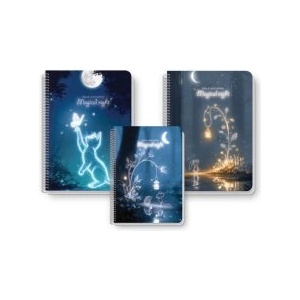 Black and White Тетрадка със спирала Magical Night А4 80л на редове