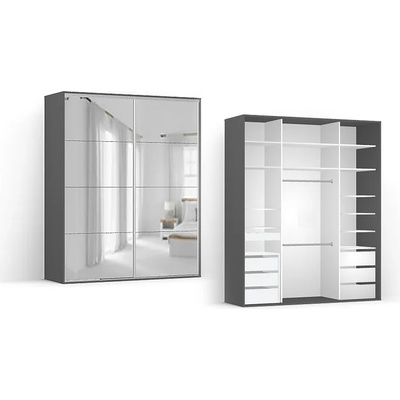 BRW Гардероб FLEX - 200.7*66*240 - огледало (16/200-66-240/gray/lustro/flex/brw)