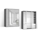 BRW Гардероб FLEX 200.7 / 66 / 240 см огледало (16/200-66-240/gray/lustro/flex/brw)