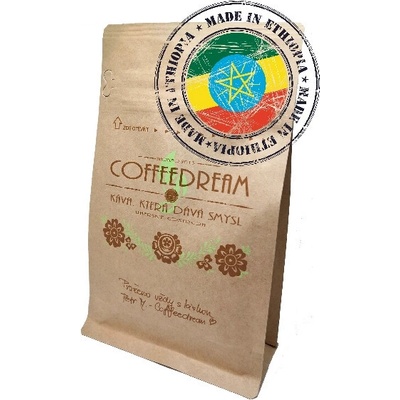 COFFEEDREAM Káva na filtr ETIOPIE MOCCA SIDAMO Gr.2 Hrubé mletí frenchpress, filtrovaná káva Káva Sidamo E10F 0,5 kg