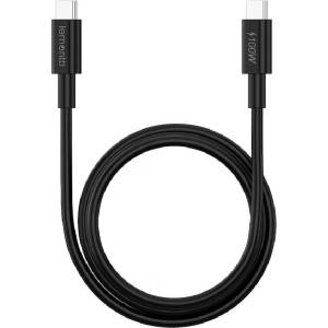 Lemontti кабел с бързо зареждане Type-C към Type-C, PD 100W, 2 м, Черен (LEMCFCTC100N)