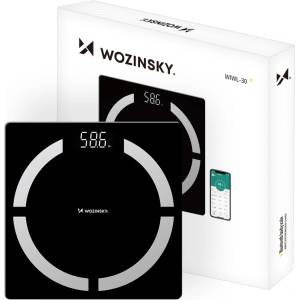 Wozinsky WIWL-30 Умна Bluetooth везна за баня - черна (5907769384325)