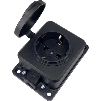 Удължител No brand 5701, 1 гнездо, 250V, 16A, Влагозащитен, Без кабел, Черен - 17870 (17870)