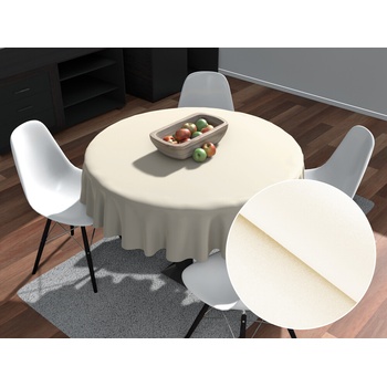 Biante Veľký teflónový okrúhly obrus TF-037 Smotanový bez vzoru Ø 180cm