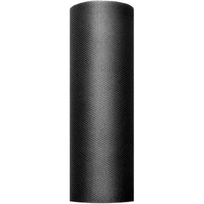 Partydeco tyl 15 cm x 9 m černý - aranžérský materiál na svatební výzdoby