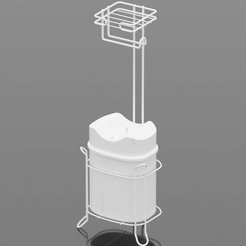 Tekno-Tel Стояща поставка за тоалетна хартия tekno tel mg-098ww , с кошче (9999150121)