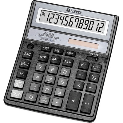 Eleven kalkulačka SDC888XBK, černá, stolní, dvanáctimístná
