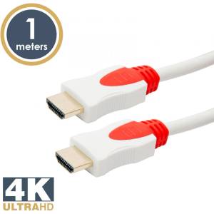 Delight Сигнален кабел HDMI-HDMI 2.0 3D с позлатено покритие Am/Am 1m White 20421 (20421)