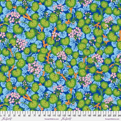 Free Spirit Metráž Popínavé muškáty modré Kaffe Fassett Collective
