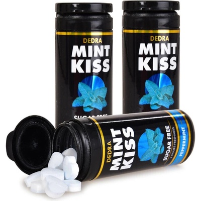 Mint Kiss silně mátové osvěžující pastilky bez cukru, peppermint 3 x 28 g