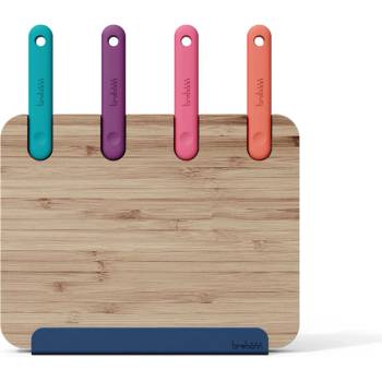Trebonn Дъска за рязане с вградени ножове Trebonn Block 1320109, 4 ножа, 30x20 см, Бамбук, Японска стомана, Многоцветен (Block 1320109)