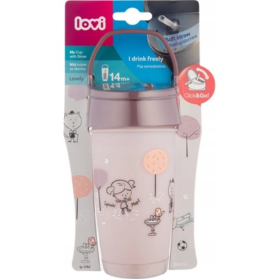 LOVI hrníček se slámkou Lovely Active holka 35/355GIRL 350 ml