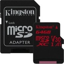 Paměťové karty Kingston microSDXC UHS-I U3 64 GB + adaptér SDCR/64GB