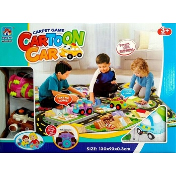 Dopravní koberec + 2 autíčka