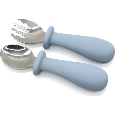 Malý Ježko Detský kovový príbor pre pokročilých Baby Blue 2 ks
