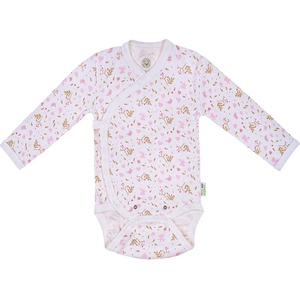 Bio Baby Боди Bio Baby - Органичен памук, 74 cm, 6-9 месеца, бяло-розово (97220113) - ozone