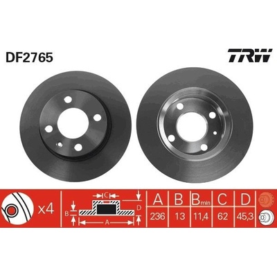 Brzdový kotúč TRW DF2765 DF2765