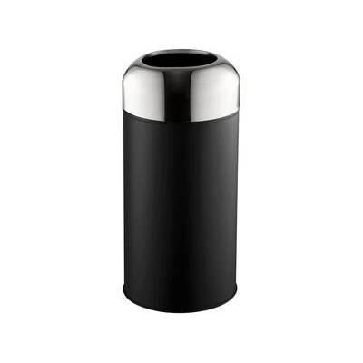 Dayco Metal Кош за отпадъци, отворен, кръгъл, ø28 х 67 cm, 40 L, черен (0890B)