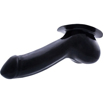 Toylie Latex Penis Sleeve Adam with Base Plate 13cm Black
