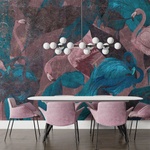 Art Gift Decor Фототапет Розово и синьо фламинго