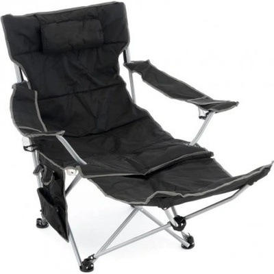 Divero D75907 kempingová židle s odnímatelnou podnožkou, černá