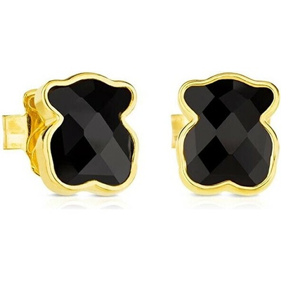 Tous Pozlacené medvídkové náušnice s onyxem Icon Color 815433501