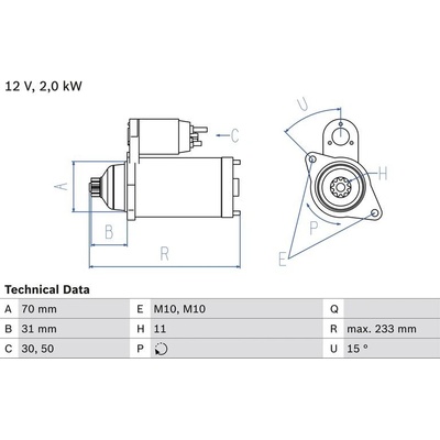 BOSCH 0 986 025 730 Startér (0986025730)