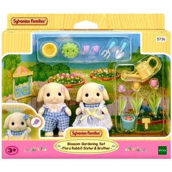 EPOCH Sylvanian Families Flower Garden Set Flora Rabbit Brother & Sister 5736