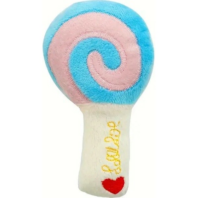 Pet Toy pískací plyšová lízátko Lollipop modrá 13 cm