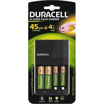 Duracell Зарядно устройствo Duracell CEF14, за батерии 4 x AA и AAA, с включени батерии 2x AA (2080160010)