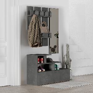 TopMebel Входно обзавеждане Vesty TopMebel от меламин в ретро сив цвят 100x36x61cm