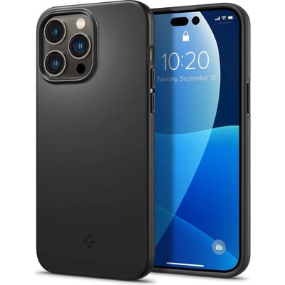 Spigen Thin Fit Case - качествен тънък матиран кейс за iPhone 14 Pro Max (черен)