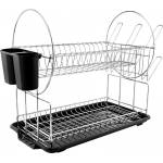 HausRoland Сушилник за съдове HausRoland HR302-1/HR302-2, 2 нива, Хром/Черен - Код G9163 (G9163-6954125106229)