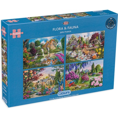 Gibsons Пъзел Gibsons от 4 x 500 части - Флора и фауна (G5025)