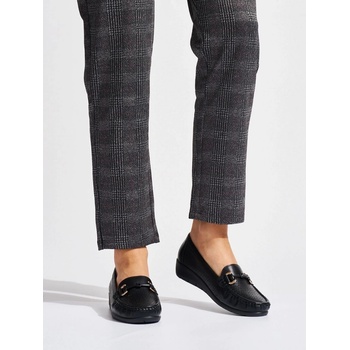 Exkluzívní mokasíny černé dámské na platformě