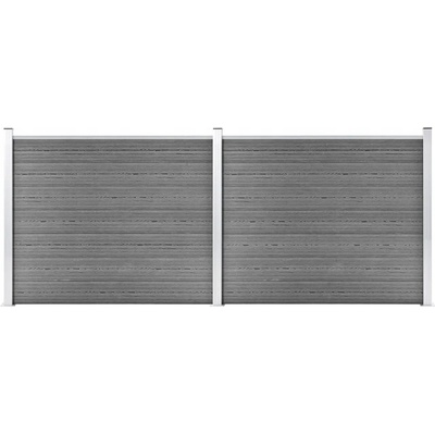 vidaXL Set plotových dílců WPC 353 x 146 cm šedý