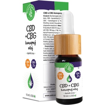 Zelená Země CBD 5% + CBG 2% konopný olej 10 ml