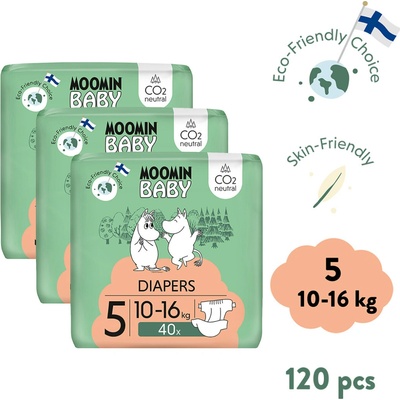 Moomin Baby 5 Maxi 10–16 kg 120 ks