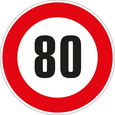 Walteco Značka rýchlosti 80km, 150x150mm, samolepka Množstvo: 1 ks , 20170