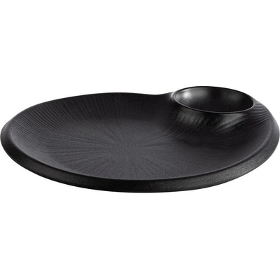 APS Melaminový mělký talíř 240x200 mm, černý Nero