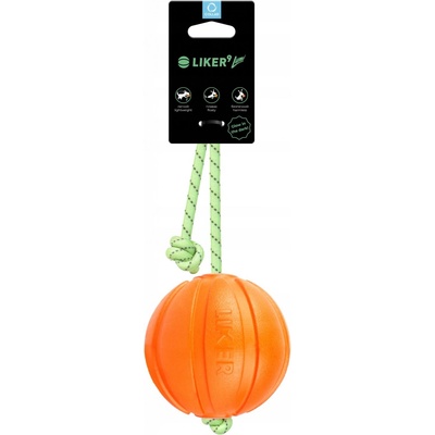 Liker lopta pro psy Lumi L se svítícím a reflexním provazom 9 cm