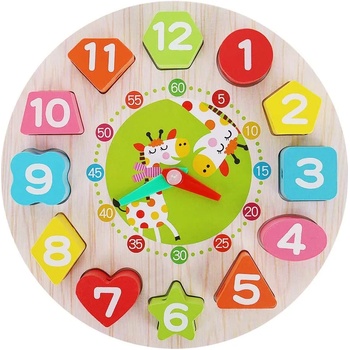 Детска играчка Iso Trade - Дървен часовник (KRU9356)
